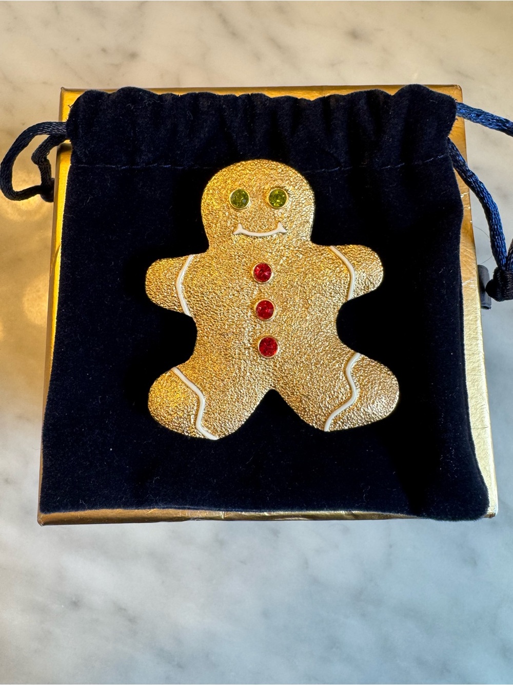 Estee Lauder Sensuous Holiday Treat Gold Gingerbread Man Solid Perfume